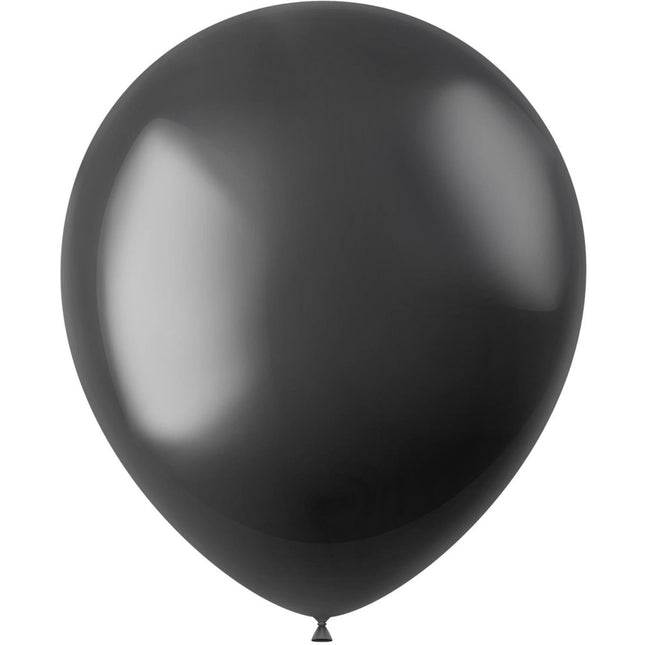 Zwarte Ballonnen Metallic Onyx Black 33cm 10st van Folat koop je bij Partywinkel