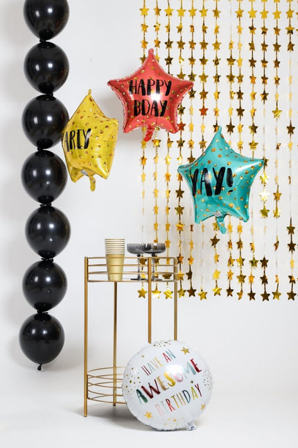 Zwarte Ballonnenslinger Midnight Black 3m 8st van Folat koop je bij Partywinkel