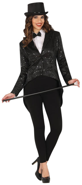 Zwarte Blazer Dames Pailletten van Fiestas Guirca koop je bij Partywinkel