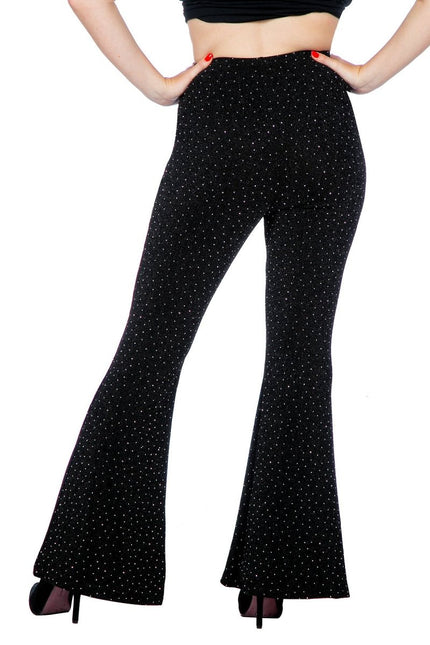 Zwarte Broek Dames Flared Glitter van Wilbers & Wilbers koop je bij Partywinkel