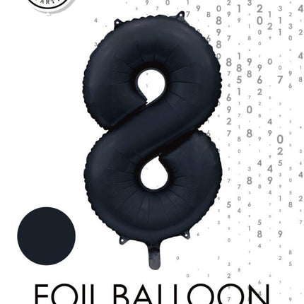 Zwarte Cijfer Ballon 8 Jaar Glans 86cm van WeFiesta koop je bij Partywinkel