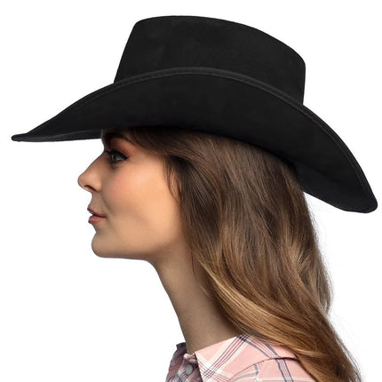 Zwarte Cowboy Hoed Luxe van Boland koop je bij Partywinkel