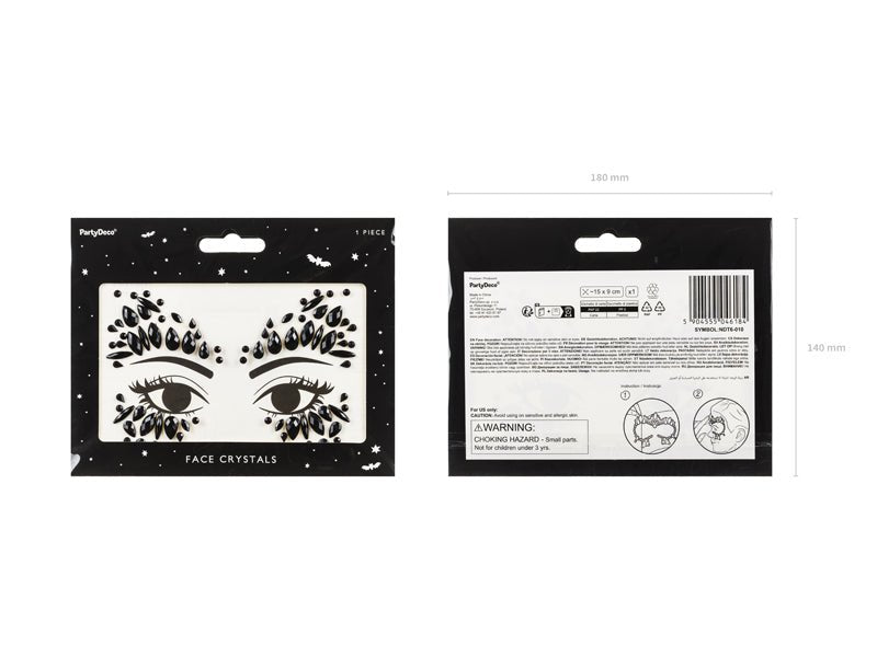 Zwarte Gezicht Stickers van Partydeco koop je bij Partywinkel