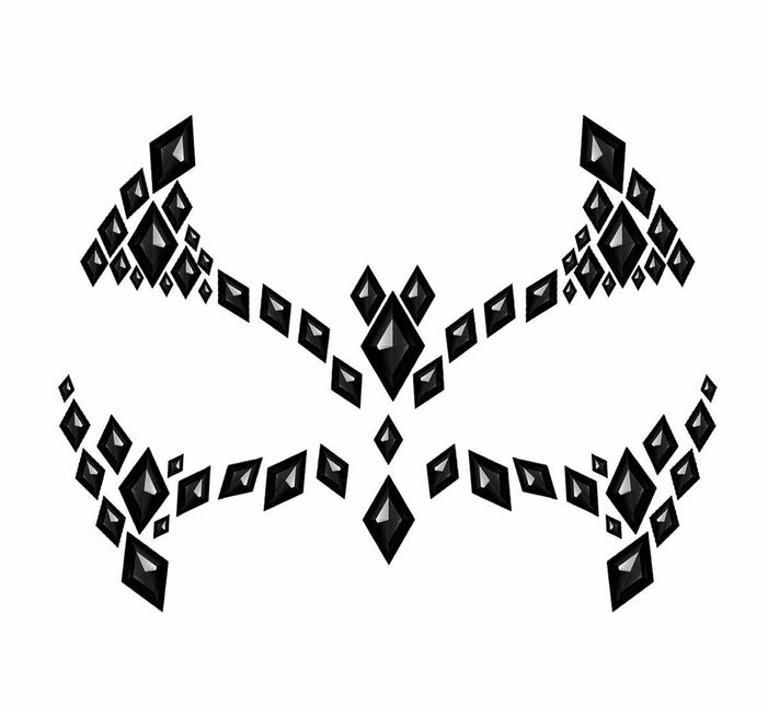 Zwarte Gezicht Stickers Vleermuis 30x14 cm van Fiestas Guirca koop je bij Partywinkel