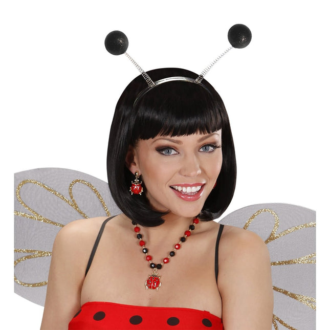 Zwarte Haarband Antenne Met Glitter van Widmann koop je bij Partywinkel