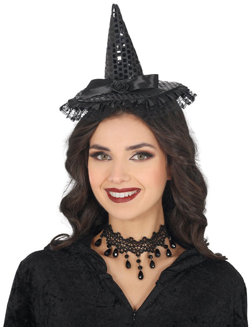 Zwarte Haarband Mini Heksenhoed van Fiestas Guirca koop je bij Partywinkel