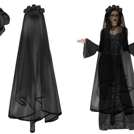 Zwarte Haarband Sluier van Fiestas Guirca koop je bij Partywinkel