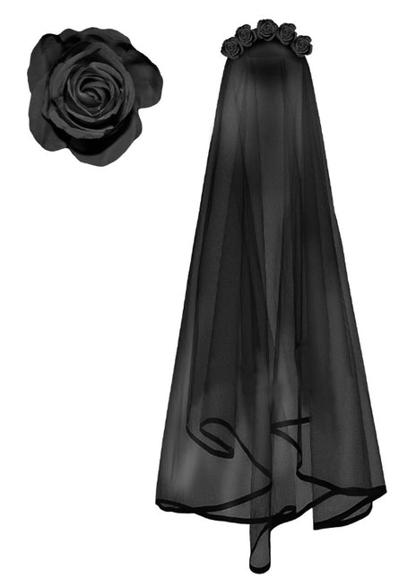 Zwarte Haarband Sluier van Fiestas Guirca koop je bij Partywinkel