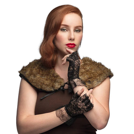 Zwarte Handschoenen Kant van Boland koop je bij Partywinkel