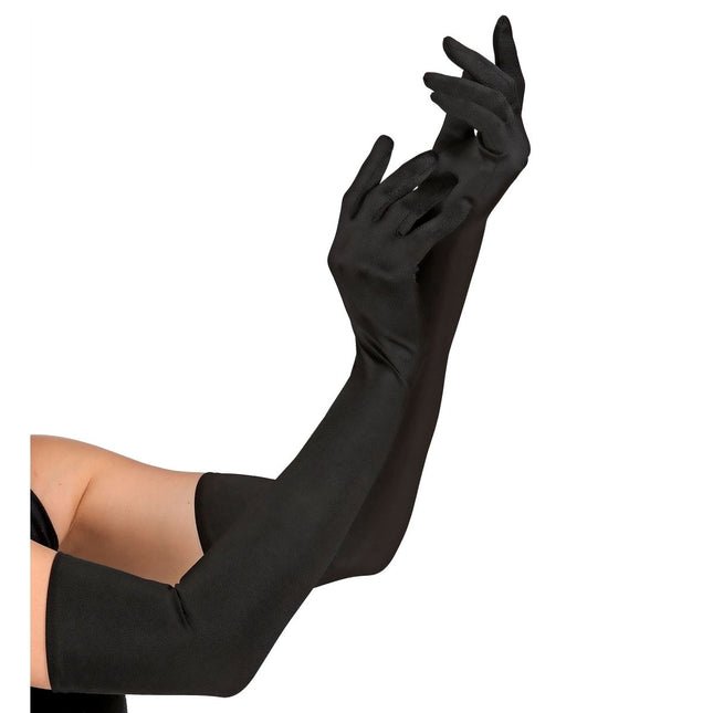 Zwarte Handschoenen Lang van Widmann koop je bij Partywinkel