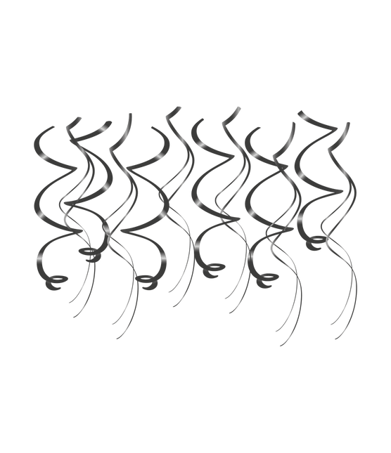 Zwarte Hangdecoratie Swirls 12st van Paper Dreams koop je bij Partywinkel