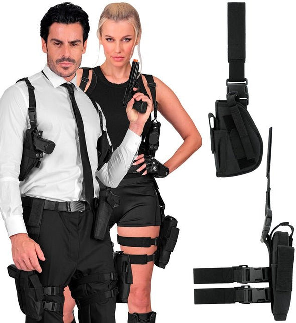 Zwarte Holster Linkerbeen van Widmann koop je bij Partywinkel