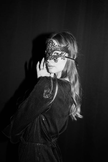 Zwarte Oogmasker Kant van Partydeco koop je bij Partywinkel