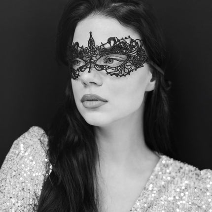 Zwarte Oogmasker Lace van Partydeco koop je bij Partywinkel