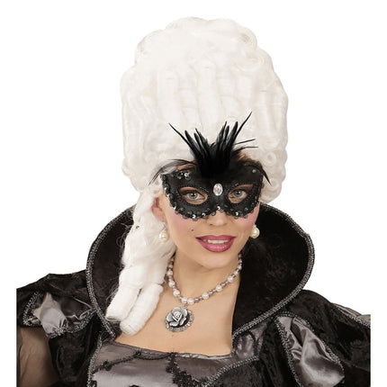 Zwarte Oogmasker Pailletten En Glitters van Widmann koop je bij Partywinkel