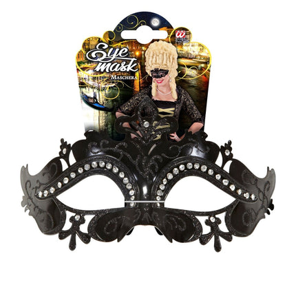 Zwarte Oogmasker Zwart Venetie van Widmann koop je bij Partywinkel