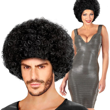 Zwarte Pruik Afro Unisex van Widmann koop je bij Partywinkel