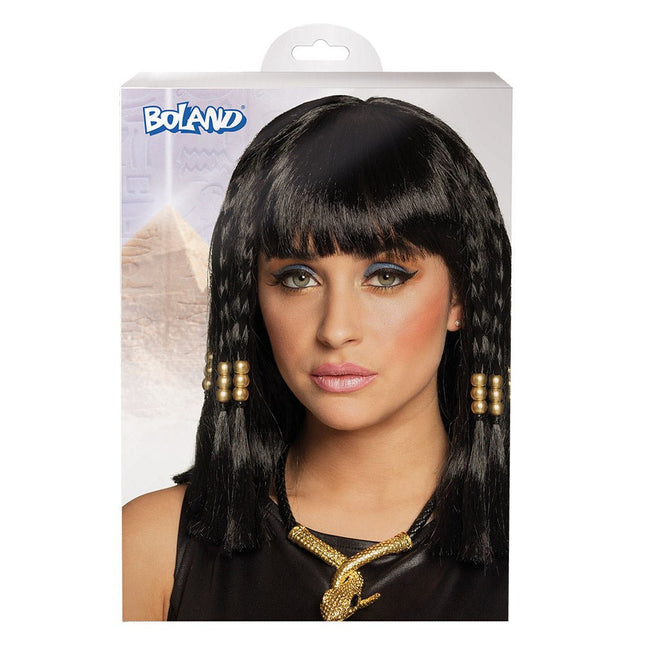 Zwarte Pruik Cleo van Boland koop je bij Partywinkel