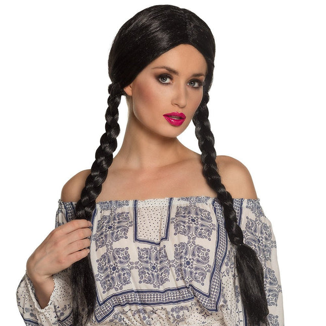 Zwarte Pruik Natascha van Boland koop je bij Partywinkel