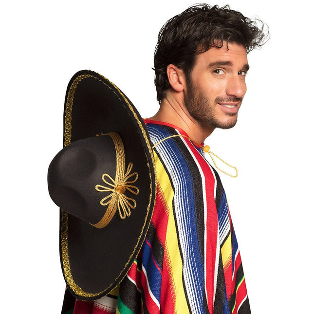 Zwarte Sombrero Carlos 55cm van Boland koop je bij Partywinkel
