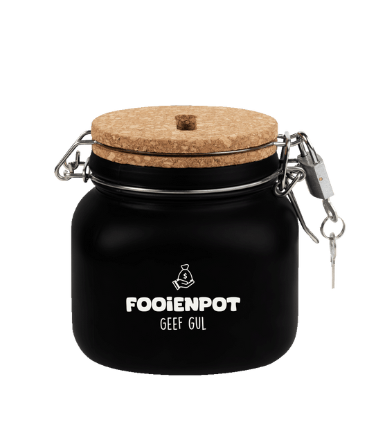 Zwarte Spaarpot Fooienpot 12,5cm van Paper Dreams koop je bij Partywinkel