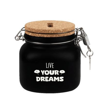 Zwarte Spaarpot Live Your Dreams 12,5cm van Paper Dreams koop je bij Partywinkel