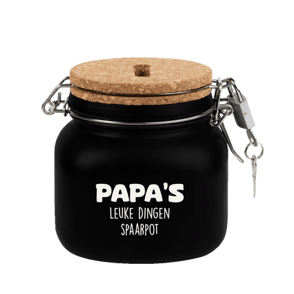 Zwarte Spaarpot Papa 12,5cm van Paper Dreams koop je bij Partywinkel