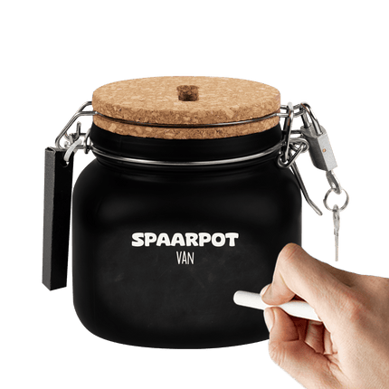 Zwarte Spaarpot Spaarpot Met Naam 12,5cm van Paper Dreams koop je bij Partywinkel