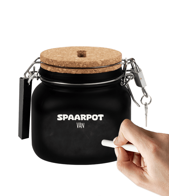 Zwarte Spaarpot Spaarpot Met Naam 12,5cm van Paper Dreams koop je bij Partywinkel