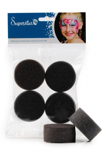 Zwarte Sponsje 4st van Superstar koop je bij Partywinkel