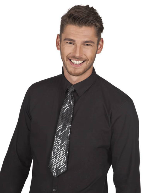 Zwarte Stropdas Glitter van Boland koop je bij Partywinkel