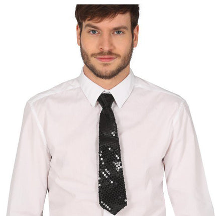 Zwarte Stropdas Glitter Paillet van Fiestas Guirca koop je bij Partywinkel