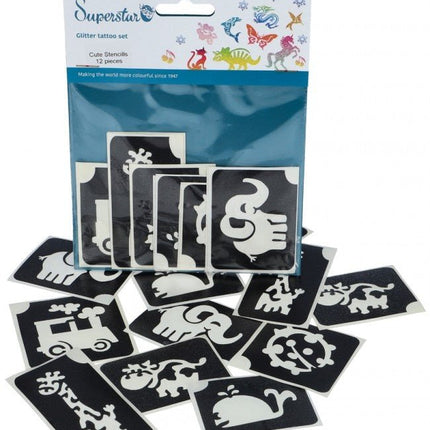 Zwarte Tattoo Stencil Dieren 12st van Superstar koop je bij Partywinkel