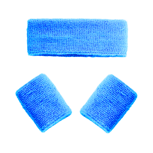 Zweetbandjes Blauw 3st van Partychimp koop je bij Partywinkel