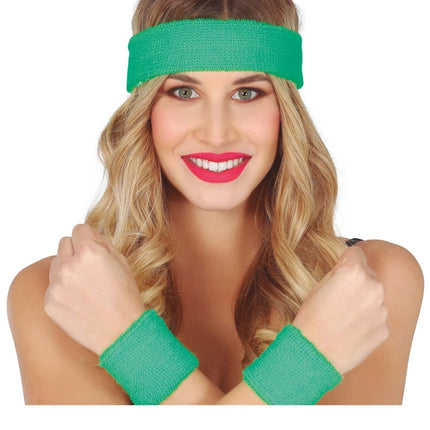 Zweetbandjes Groen Set 3 delig van Fiestas Guirca koop je bij Partywinkel