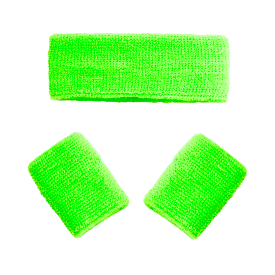 Zweetbandjes Neon Groen 3st van Partychimp koop je bij Partywinkel