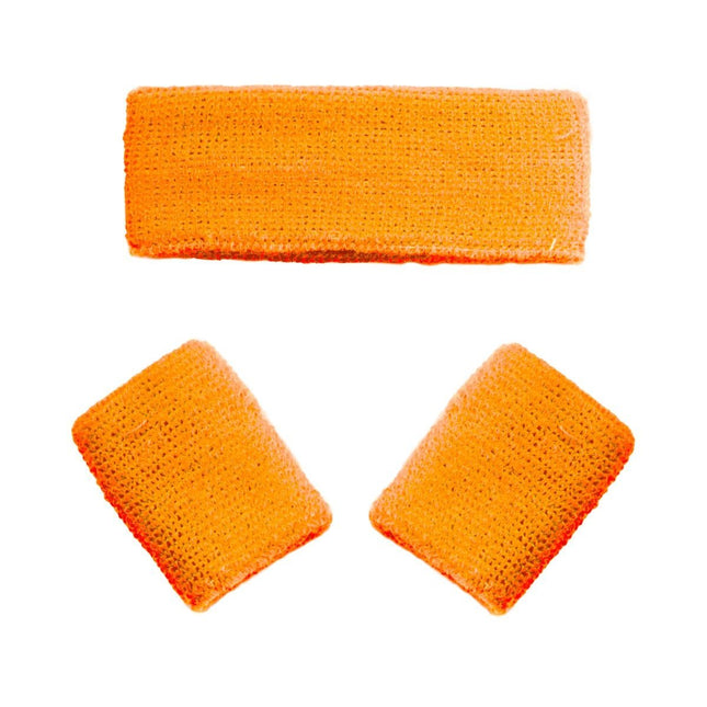 Zweetbandjes Neon Oranje 3st van Partychimp koop je bij Partywinkel