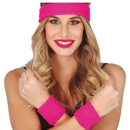 Zweetbandjes Roze Set 3 delig van Fiestas Guirca koop je bij Partywinkel