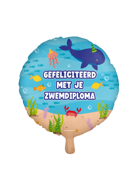 Zwemdiploma Helium Ballon Leeg 45cm van Paper Dreams koop je bij Partywinkel